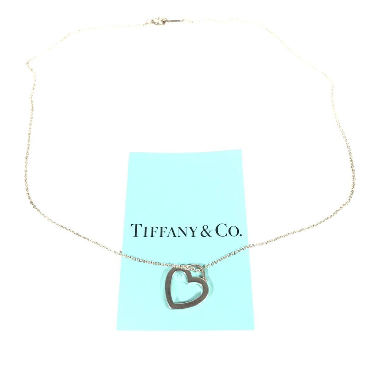ティファニー】本物 TIFFANY&Co. ネックレス オープンハート シルバー 