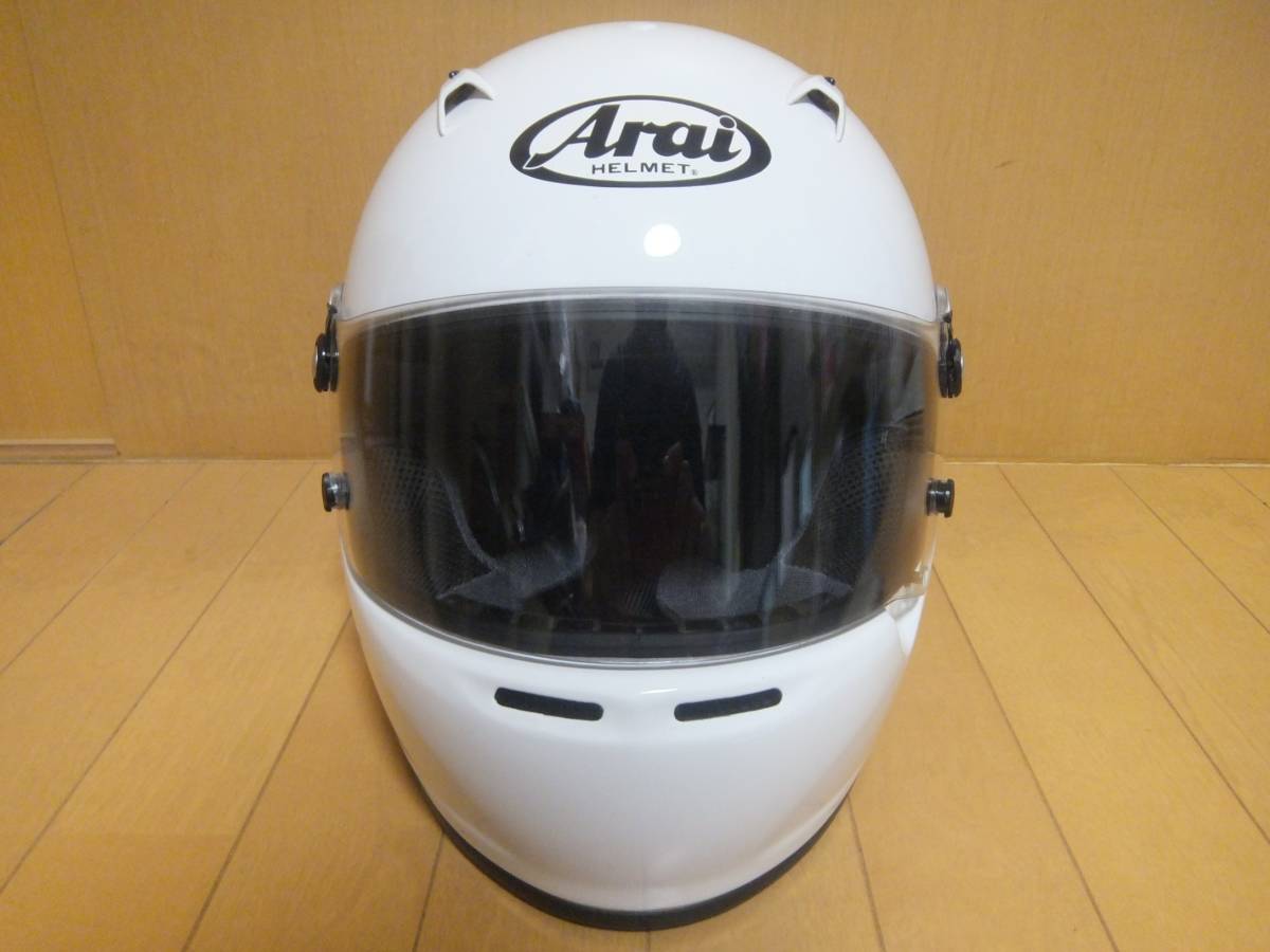 31日まで特別価格値下げ 希少!!ほぼ未使用 Arai GP-5x 白 Mサイズ