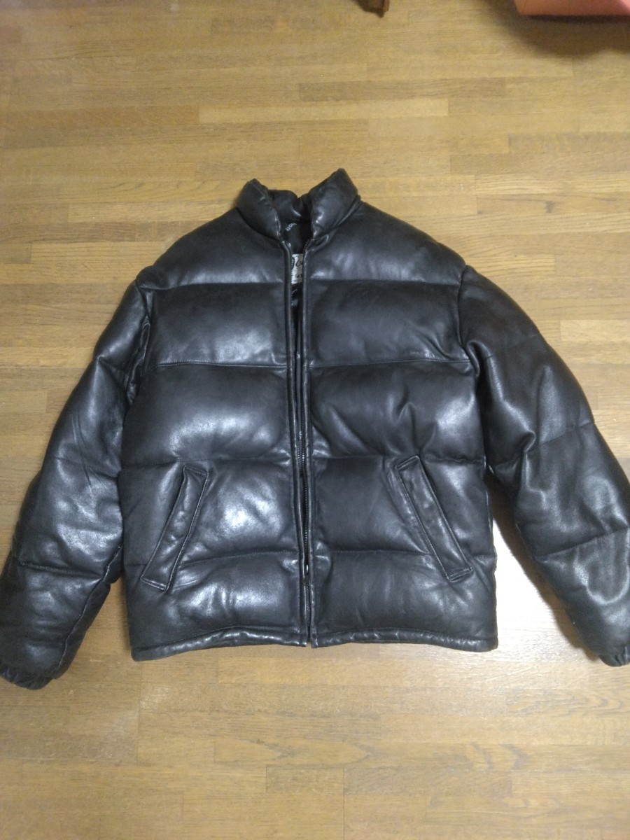 Schott 米国製レザーダウンジャケット 黒 サイズ40(L Schott 米国製レザーダウンジャケット 黒 サイズ40(L