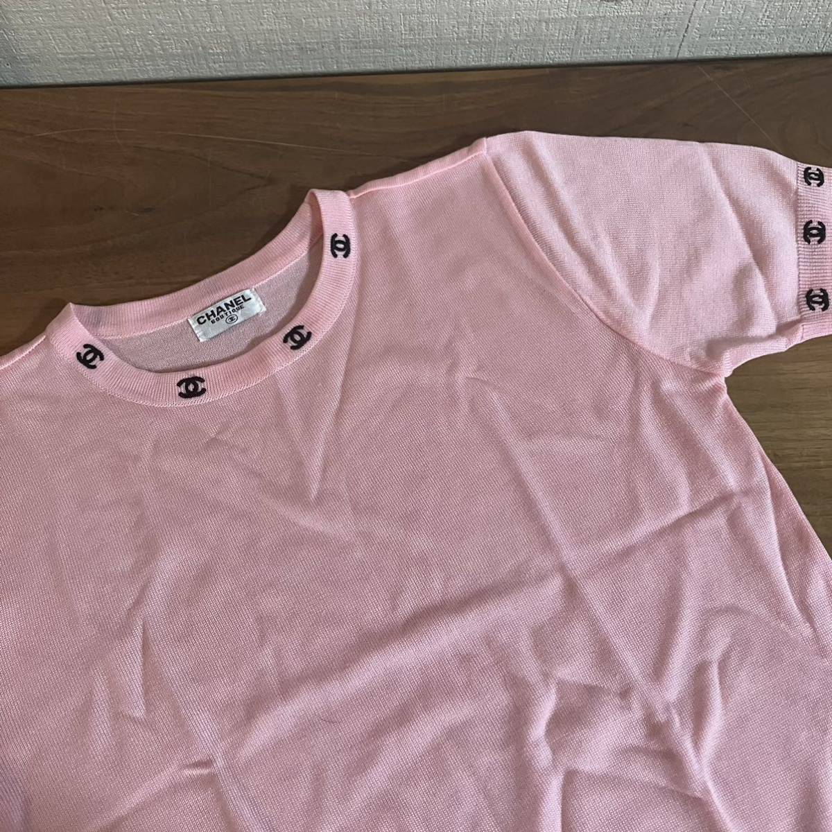 CHANEL Boutique Tシャツ 半袖 コットン ココマーク ピンク シャネル