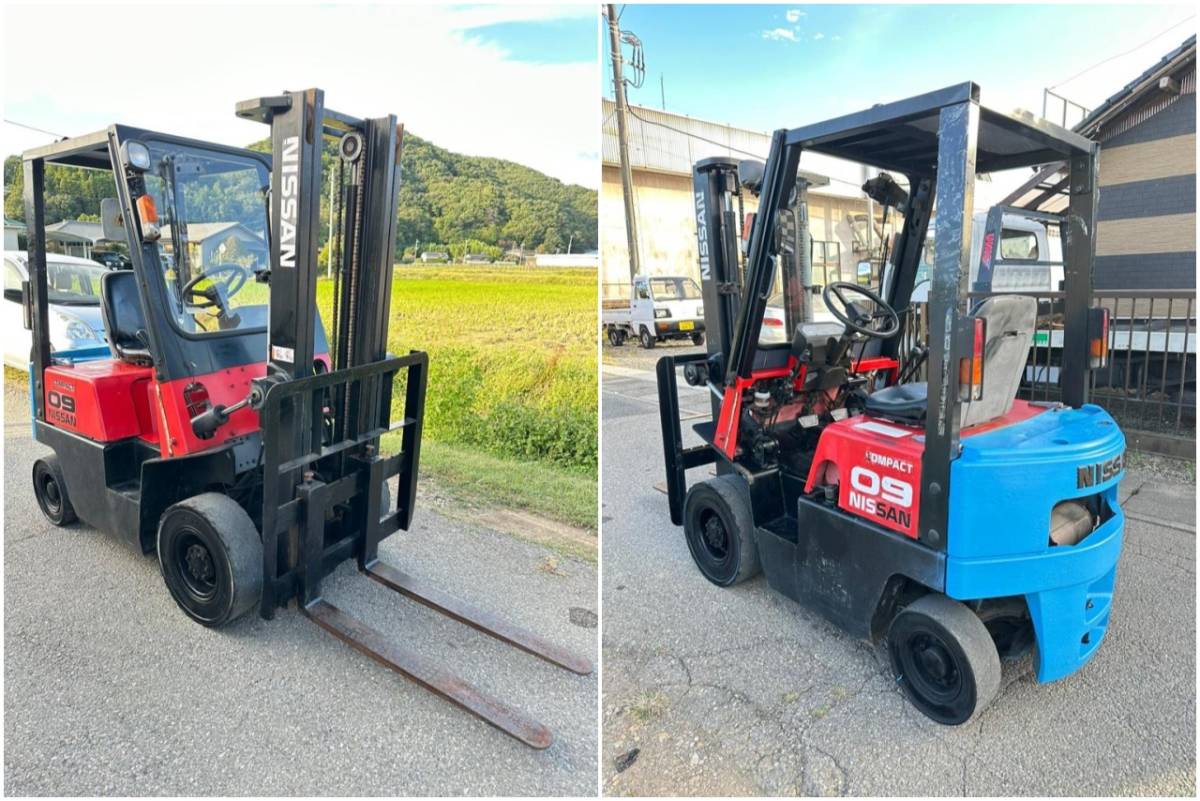 日産 フォークリフト NSJ01型 最大荷重900kg 揚高3m(建設機械、重機 日産 フォークリフト NSJ01型 最大荷重900kg 揚高3m(建設機械、重機