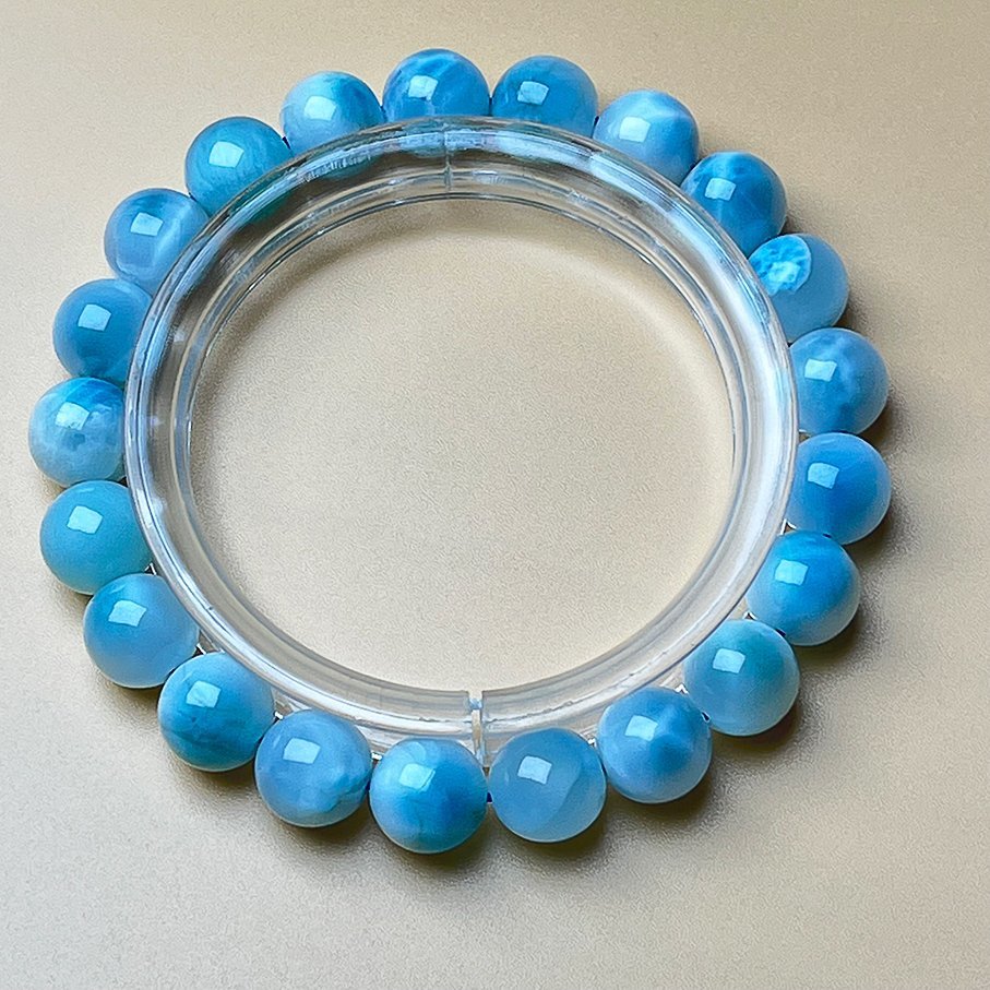 1003k367 高級 EU製 定価7万円★ドミニカ共和国産のラリマー★パワーストーン ブレスレット 天然石 開運 金運 プレゼント 9.3-10.0mm