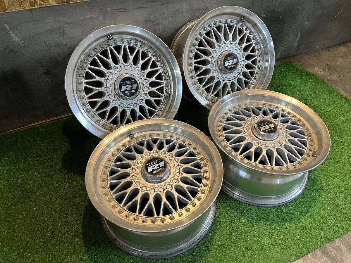 インパル R1 希少アルミホイール！！15インチ　7J ＋25 曲がり・歪みなし！当時物 売り切り現状販売！旧車等へ