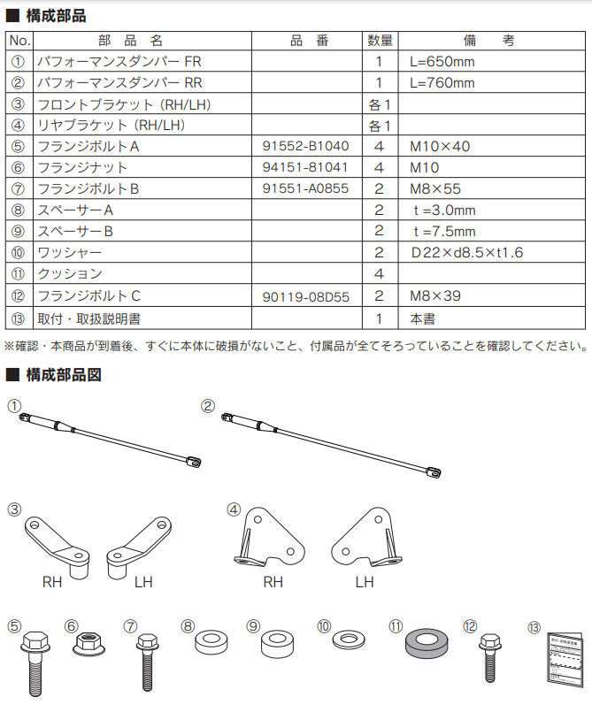 TRD パフォーマンスダンパー（LC500h） MS303-11002 LC EXTERIOR用 トヨタ TRD | - TRDパフォーマンスダンパーキットの販売ページ TRDパフォーマンスダンパー パフォーマンスダンパー