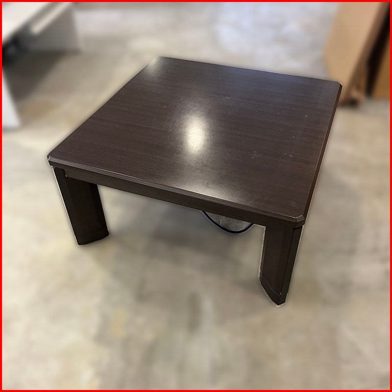 中古○ニトリ こたつ バリエ80DBR○正方形こたつ ダークブラウン 80×80