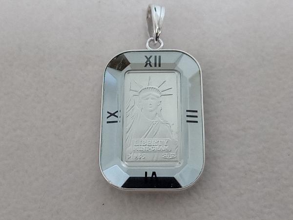 K18WG 枠／Pt1000 5g／トップ リバティ自由の女神 ペンダントトップ