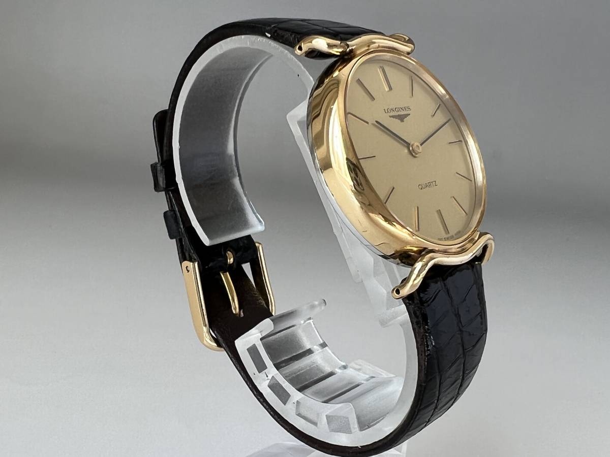 稼働品】LONGINES 717.4356 ゴールド文字盤 Yahoo!オークション