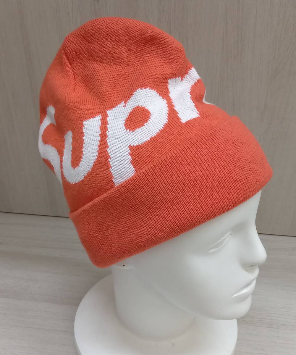 Supreme/シュプリーム/ニット帽/ビッグロゴビーニー/オレンジ(帽子