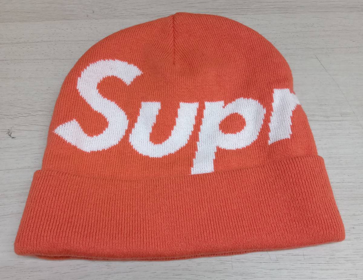 Supreme/シュプリーム/ニット帽/ビッグロゴビーニー/オレンジ(帽子