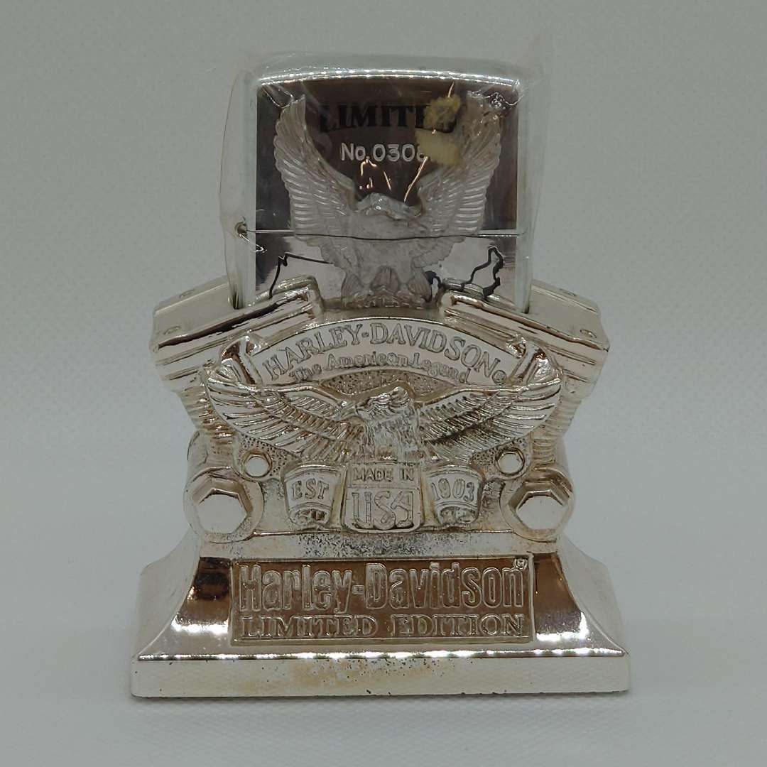  #949 品 ライター HARLEY-DAVIDSON LIMITED EDITION スタンド付ライター シルバー 品 ケース無(Zippo)｜売買されたオークション情報、yahooの商品情報をアーカイブ公開 - オークファン Zippo