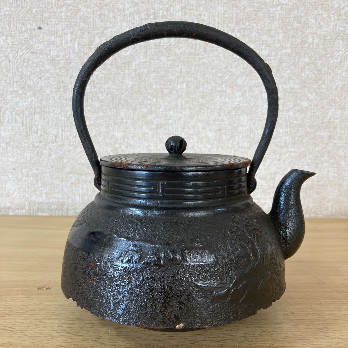 南部鉄器 南部鉄瓶 嶋榮堂 検査合格証 鉄器 鉄瓶 中型 茶道具 美術品