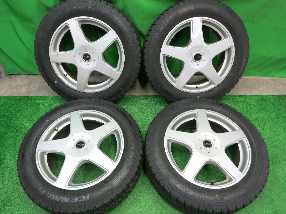 [送料無料]バリ溝！19年！9.5分★スタッドレス 215/60R17 グッドイヤー アイスナビ6 GIRO 17インチ PCD100 114.3/5H★2090201ヒス