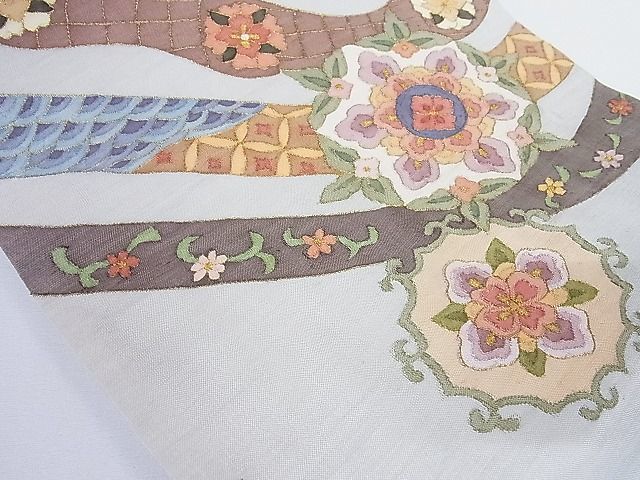 着物屋こころ□極上 明綴れ 太鼓柄袋帯 吉祥花文 金糸 逸品 未使用