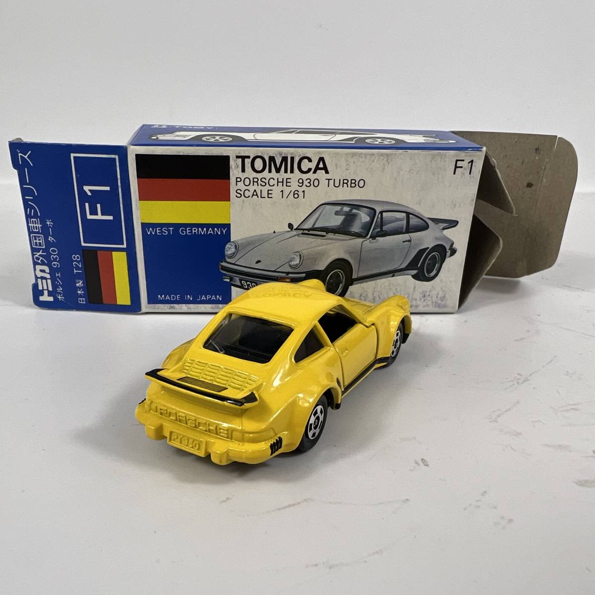 トミカ F1-2-2 青箱 ポルシェ 930 ターボ PORSCHE 930 TURBO 黄 G-75 003