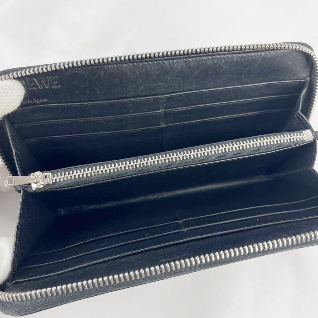 極美品 LOEWE ロエベ 長財布 折りたたみ レザー アナグラム ロゴグラム