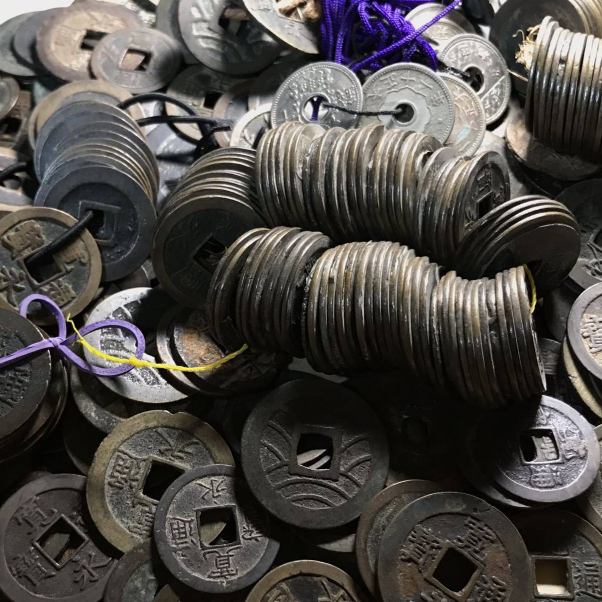 大量】古銭 寛永通宝 ほか 総重量約1.9kg おまとめ 22-5 日本古銭 古札