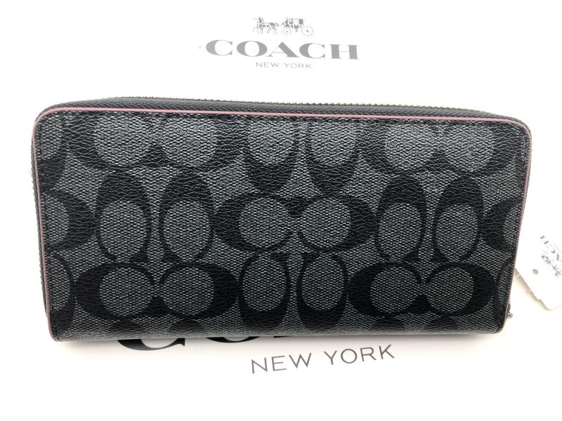COACH コーチ 長財布 F74597 シグネチャー ラウンドファスナー