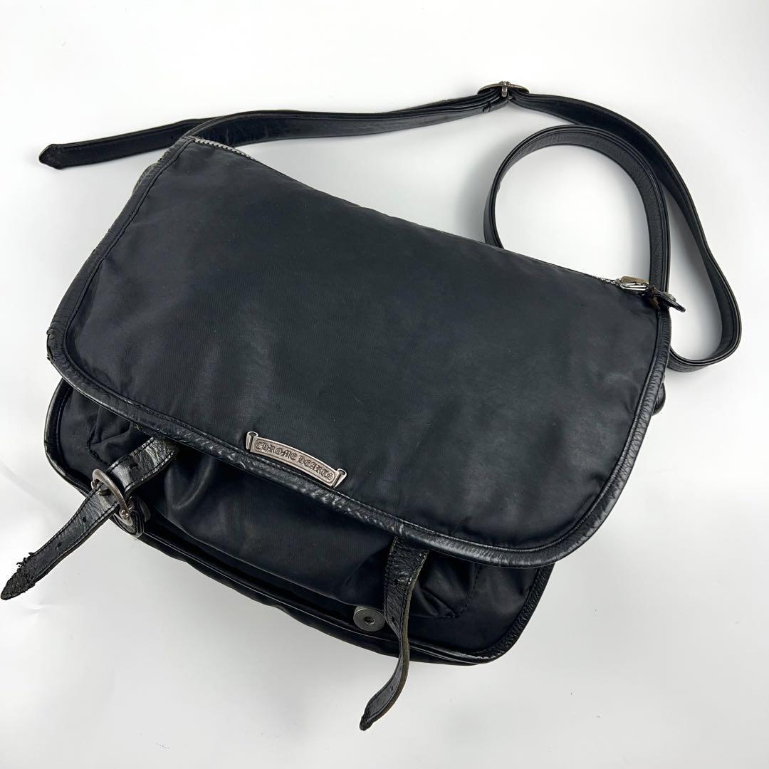 【極上希少品】CHROME HEARTS クロムハーツ ガンスリンガー ストラップ ショルダーバッグ メッセンジャー ナイロン レザー 黒 ブラック