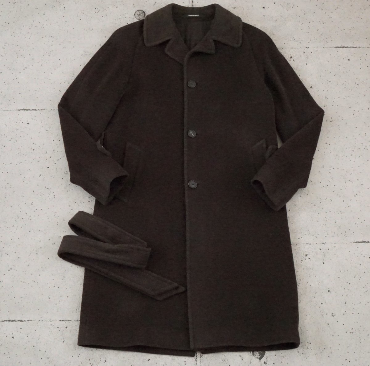 【送料無料】 TAGLIATORE タリアトーレ アルパカ ヴァージンウール バルカラーベルテッドコート LARS 77UIC142 K1021 ブラウン サイズ42