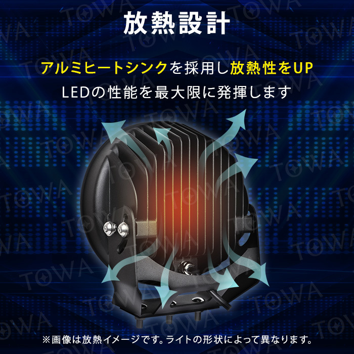 0706-4-56w【2個セット】 丸形 前照灯 LED作業灯 フォグランプ 路肩灯 補助灯12V24V投光器 バックランプ デッキライト 荷台灯 ワークライト