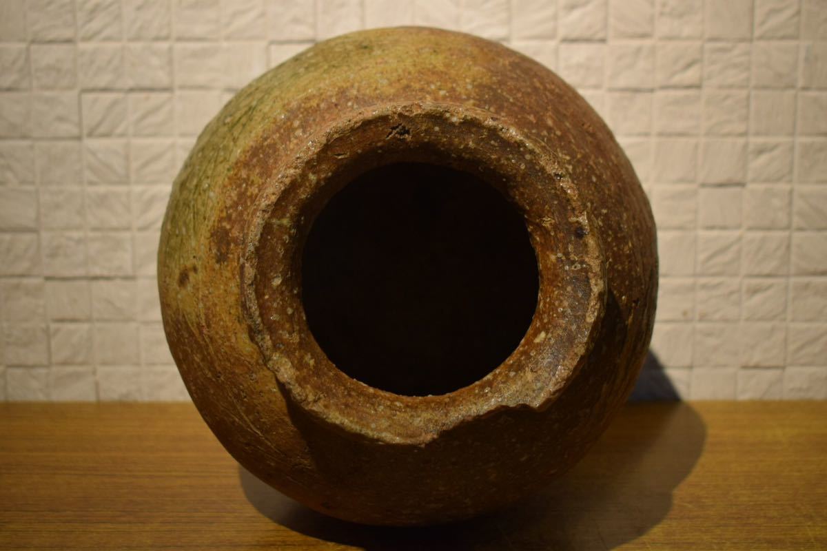 ⑤古陶器 小壷 古美術 骨董品 時代 GE】Y605【コレクター所蔵品】《名品》時代 古信楽壺 /日本美術 信楽焼