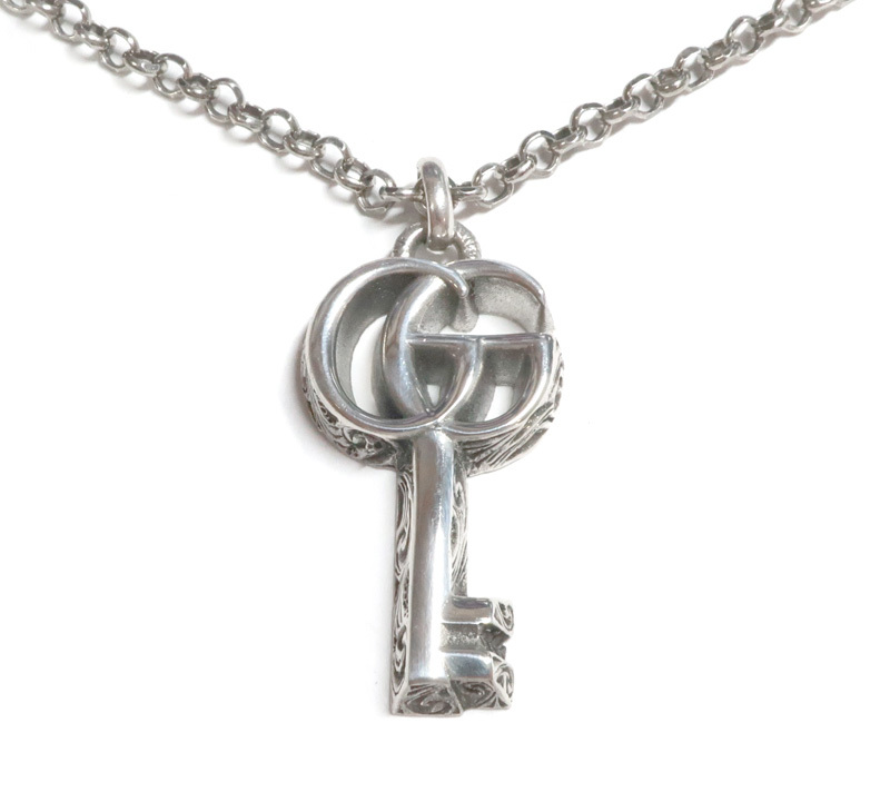 グッチ ダブル G キーモチーフ ネックレス 627757 シルバー925 現行モデル /32721