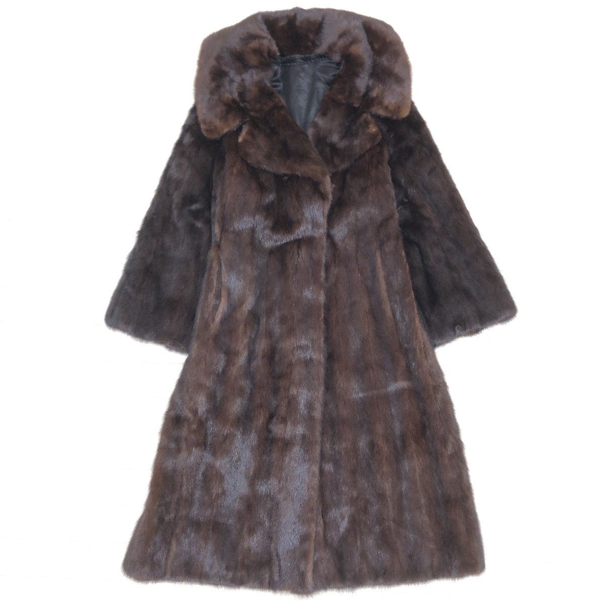 ☆最高級毛皮 デミバフミンク リアルファー ロングコート 13(XL相当