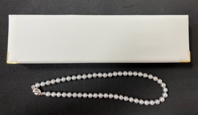 大G「16408-③」パール ネックレス 留め具 SILVER PAT PENDING 刻印 