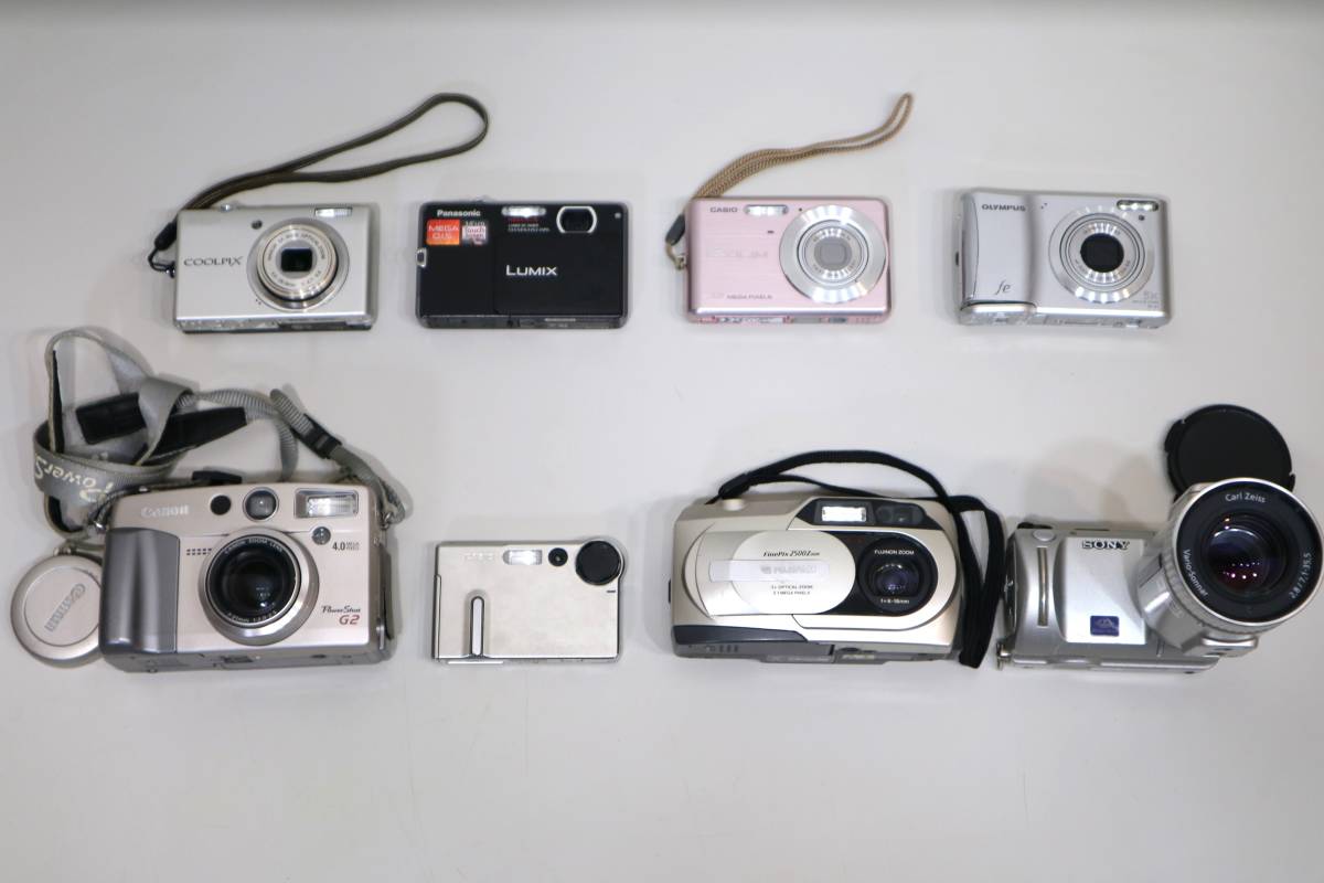 1円～ 8台まとめて デジカメ Nikon/Canon/SONY/Panasonic/OLYMPUS 