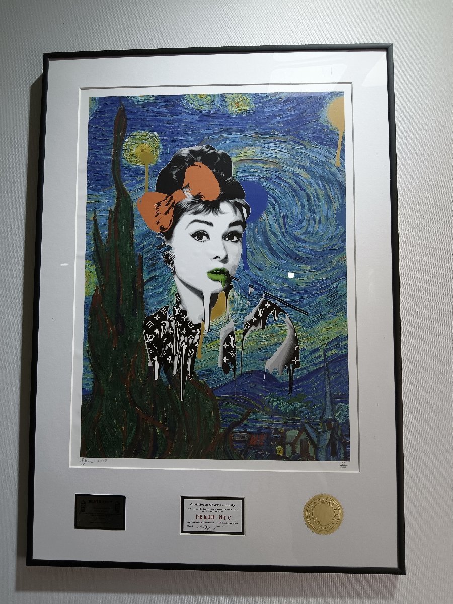NYC DEATH 世界限定100枚 アートポスター 額付き 額込 現代アート