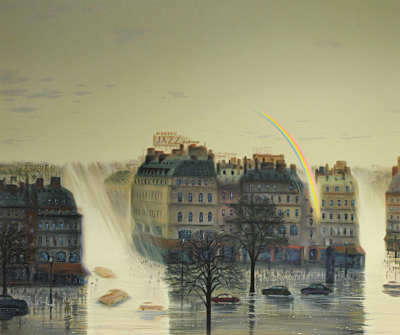 □ヒロ・ヤマガタ 【霧のサンジェルマン通り】 1991年 シルク