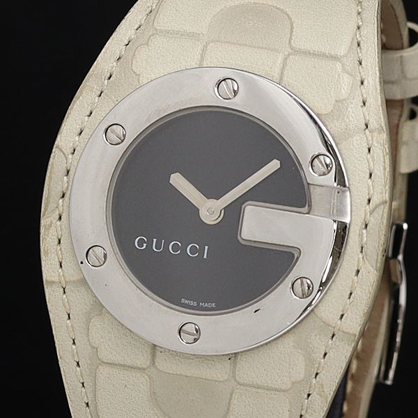1円 グッチ 104 QZ 黒文字盤 レディース腕時計 OGH 0088000