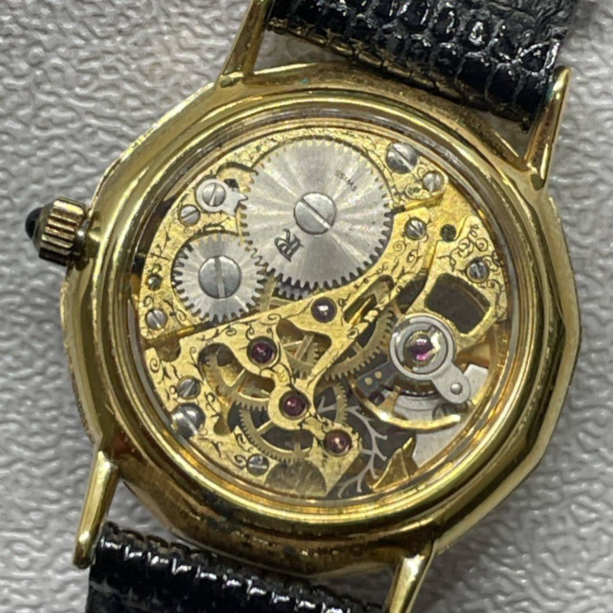 稼働 PHILIP RUNOR フィリップルノー 自動巻き スケルトン ゴールド 