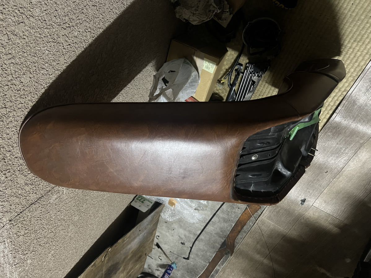 CBX400F 三段シート シート cbx400f - 茶皮40cm 三段シート⁄補強入り