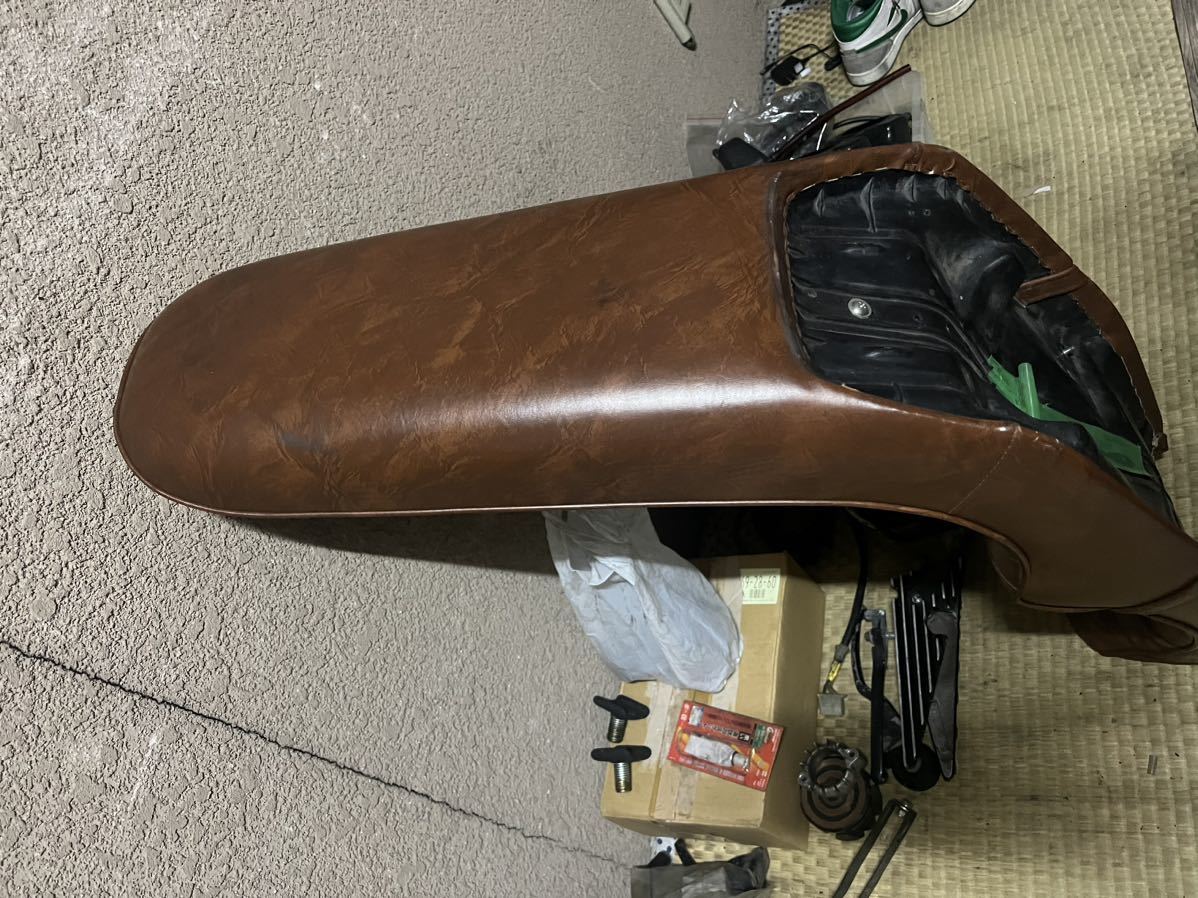 CBX400F 茶皮40cm 三段シート/補強入り ブラウンCBX550F CBX400F 三段シート シート cbx400f - 茶皮40cm 三段シート⁄補強入り