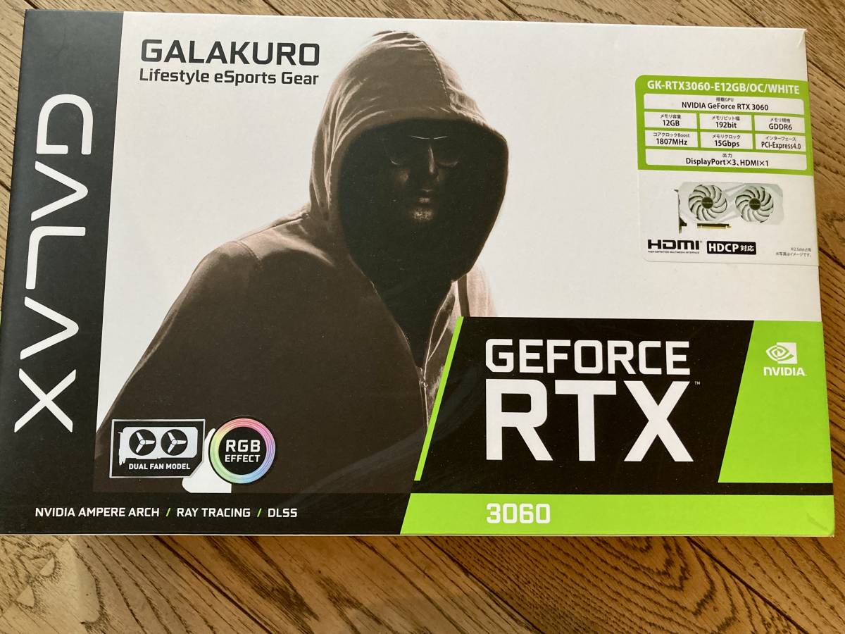 玄人志向 GALAKURO GK-RTX3060-E12GB/OC/WHITE 元箱あり NVIDIA 