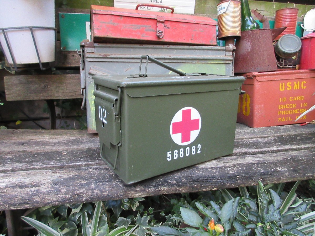 F1388-2☆米軍スチール製ステンシル弾薬箱(M)/アーモ缶AMMO BOXアンモ 