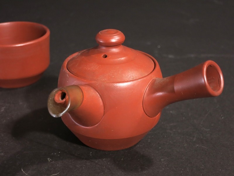 不識庵 井上素三 作 常滑焼 朱泥 茶器 2点 まとめて 未使用 店舗長期