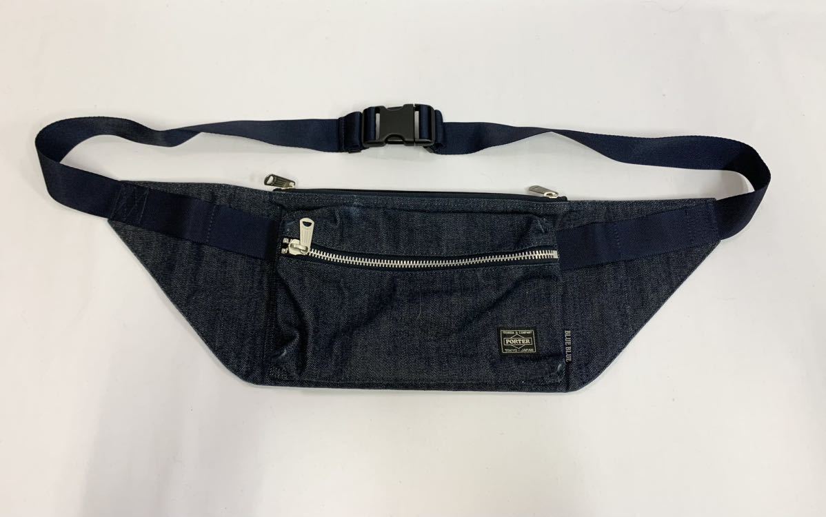 PORTER × BLUE BLUE ポーター ブルーブルー デニム ウエストバッグ