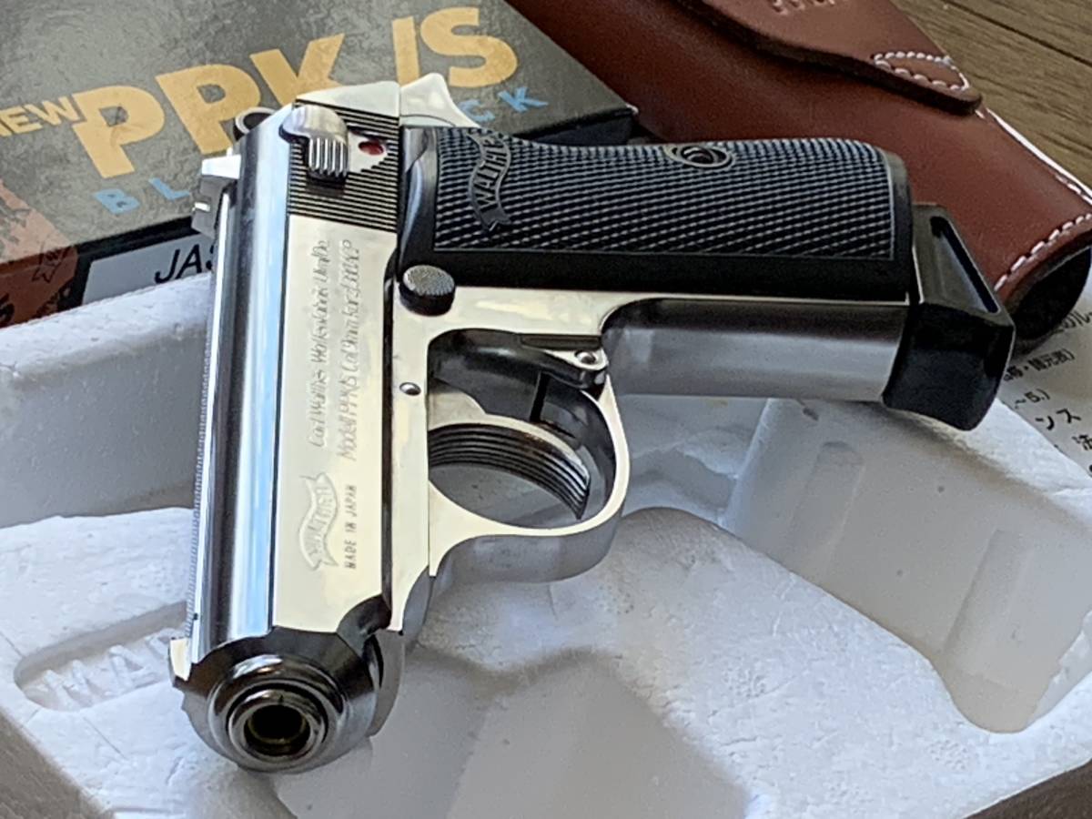 MARUZEN NEW PPK/S ADVANCE SHOOT BLOW BACK ワルサー社 正式契約商品 ニュー PPK/S GBB ステンレスモデル 作動良好 純正ホルスター付き