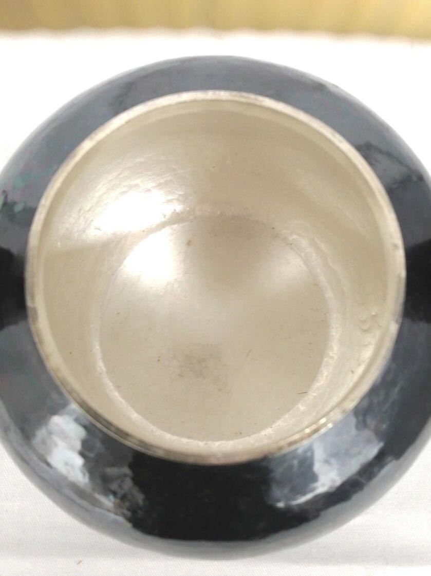 秀峰堂 茶器 銀瓶 湯沸し 丸型五合 銀いぶし仕上げ 【公式通販】