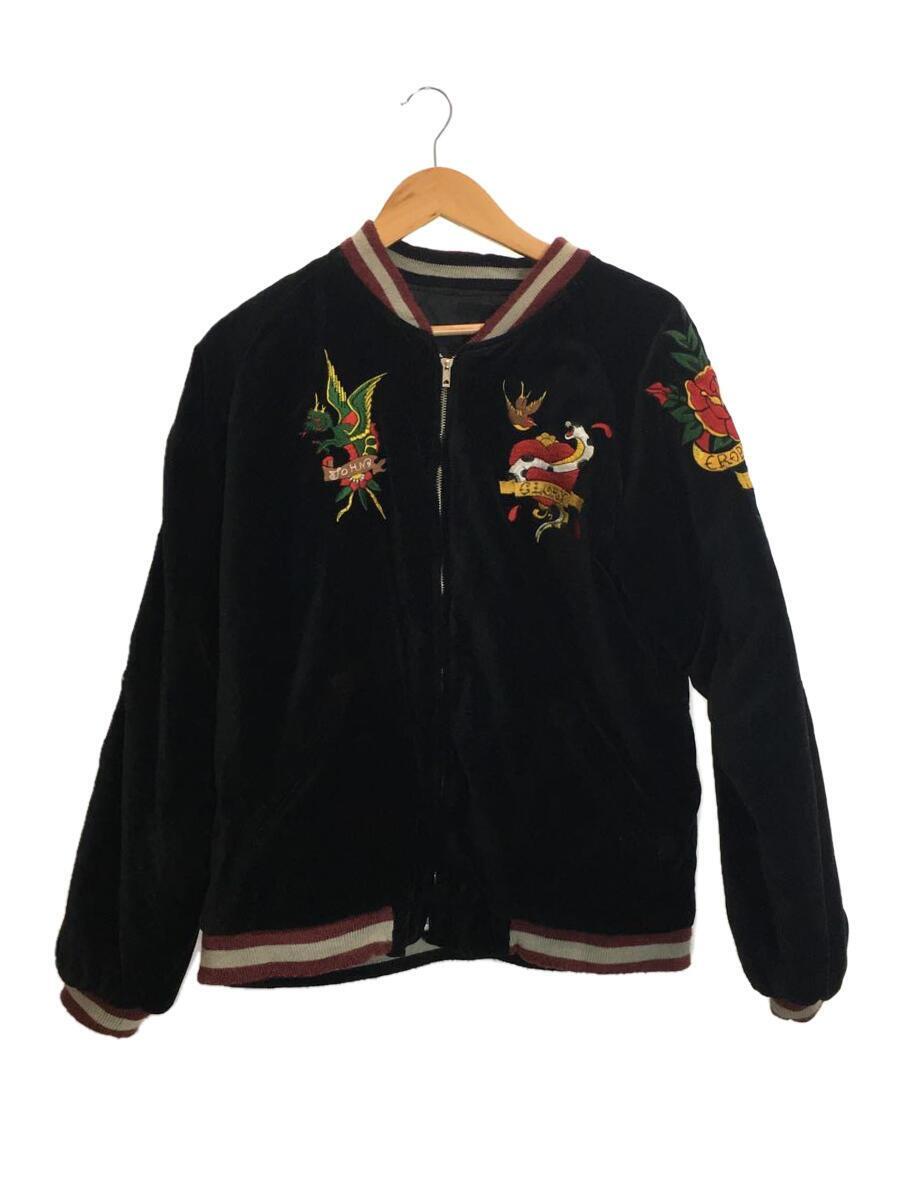 CROPPED HEADS◆スカジャン/-/コットン/BLK/アニマル