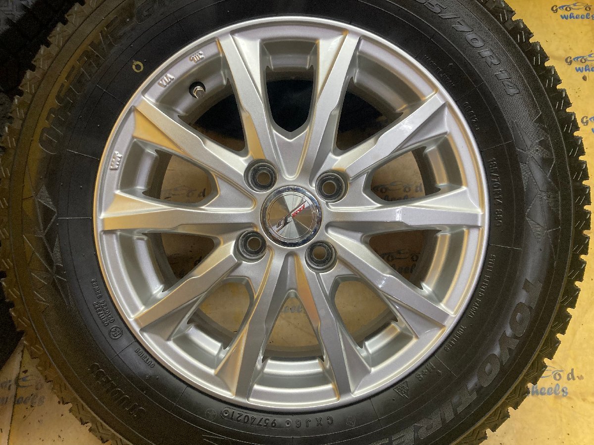 美品kazeraアルミ、タイヤバリ溝売切ます即送 K-805☆バリ溝2021年製☆185/70R14 TOYO TIRES OBSERVE GIZ2☆