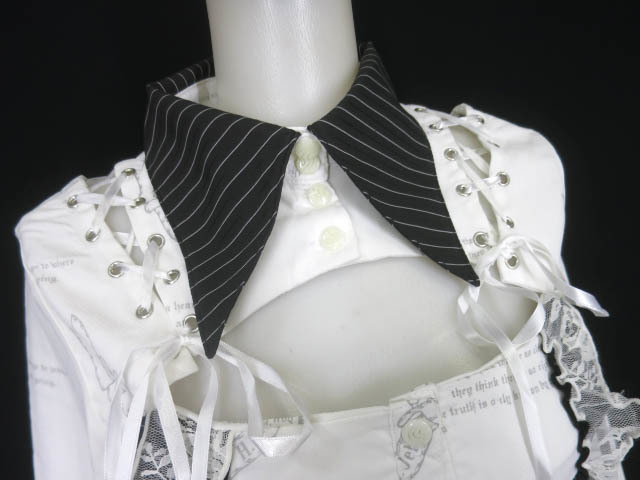 h.NAOTO H.jelly フリル＆編み上げ付きブラウス / エイチナオト エイチ