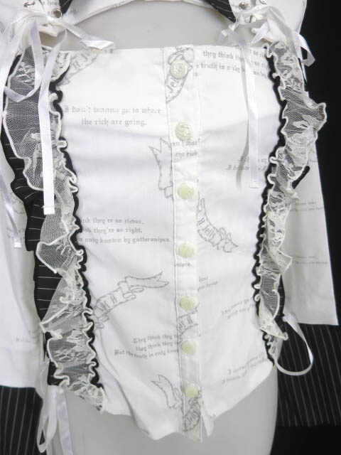 h.NAOTO H.jelly フリル＆編み上げ付きブラウス / エイチナオト エイチ