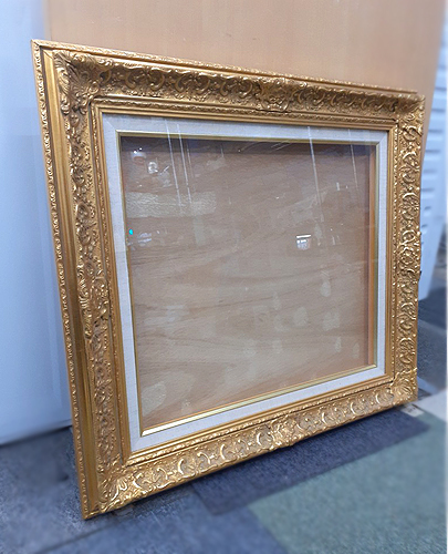 【ルイ調仕上げ 油彩額縁 F10サイズ】アンティーク調 古代ゴールド ガラス 吊り紐付き アートフレーム 油彩額 キャンパス額 画材