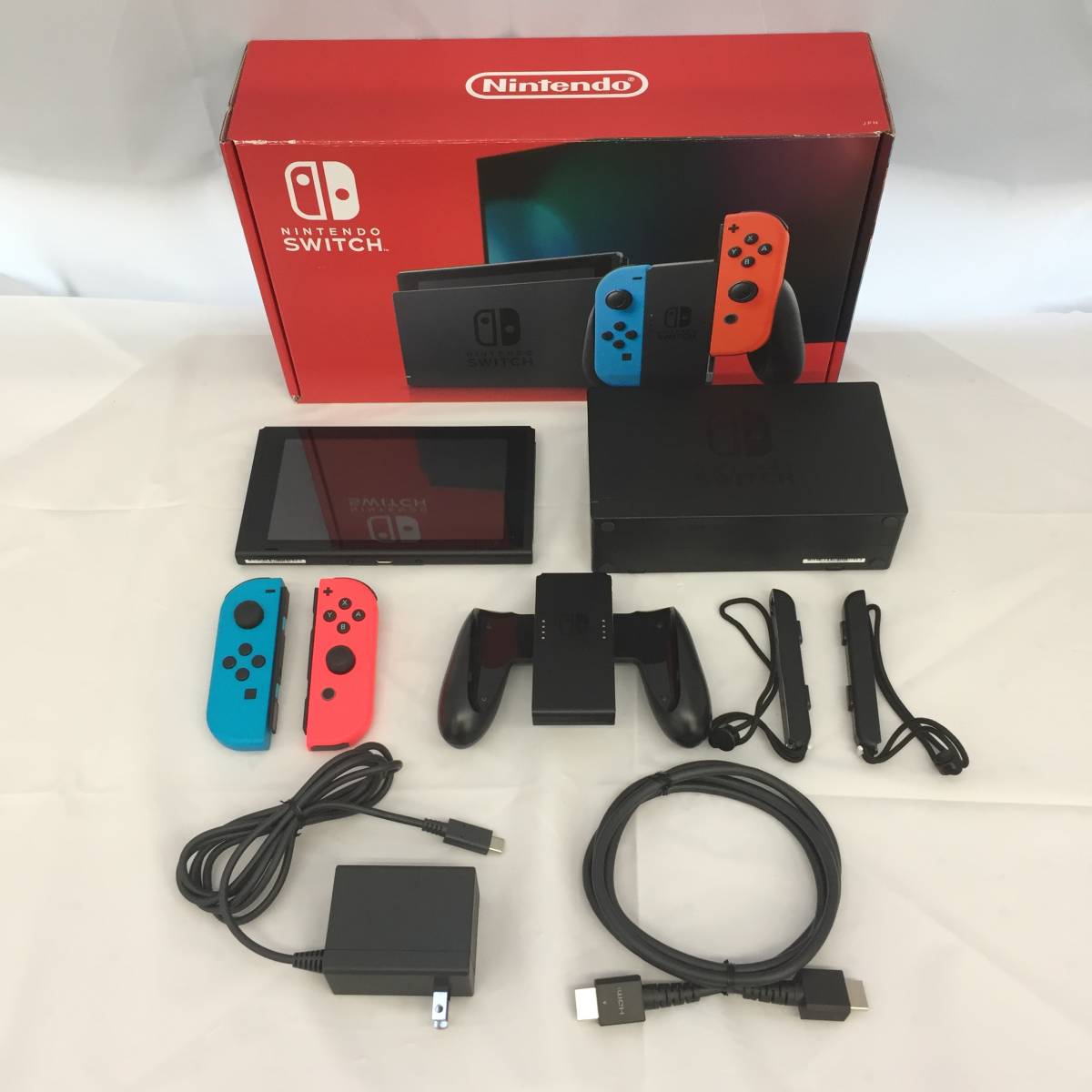◆【中古/動作OK/送料無料】Nintendo Switch ニンテンドースイッチ 本体 HAC-001 HAD-S-KABAA Joy-Conネオンブルー・ネオンレッド◆H110102