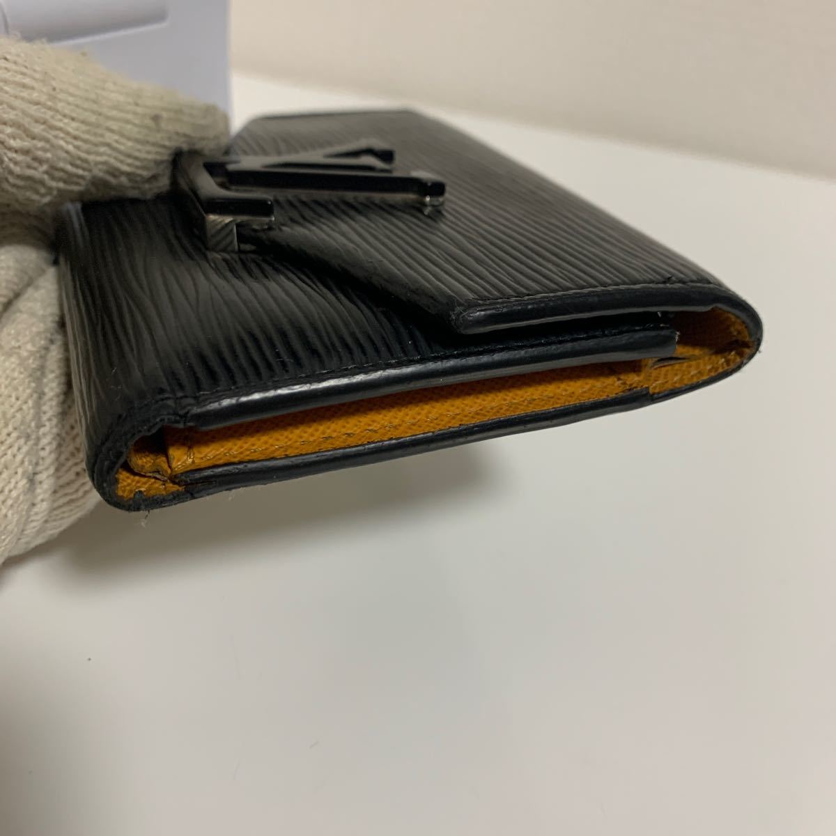 エピ VUITTON LOUIS ブラックレザー長財布 R20057 微美品LOUIS 美品