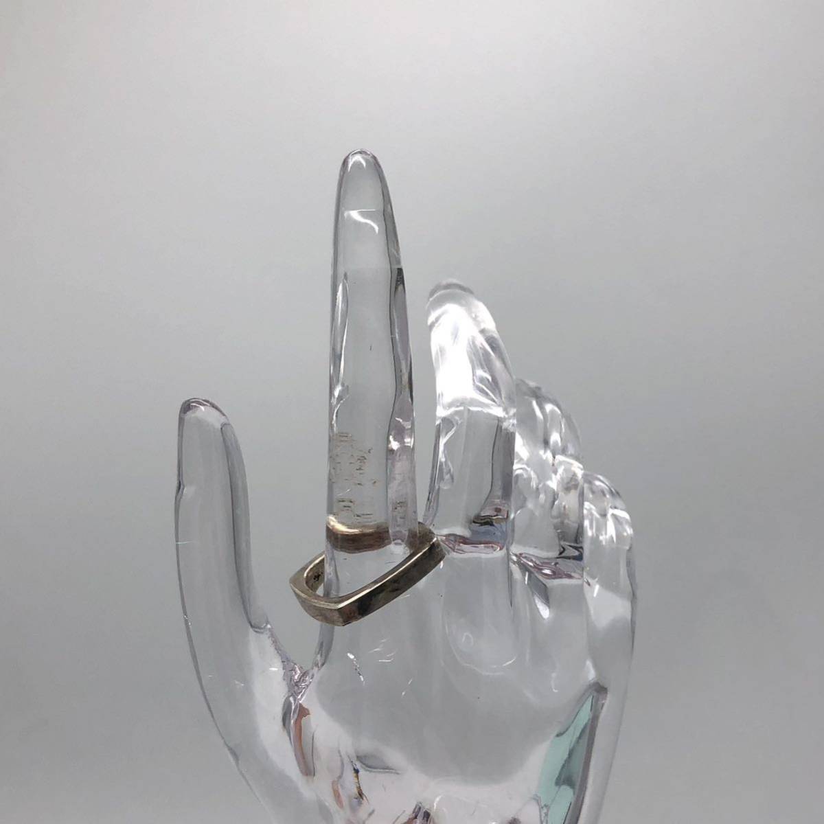 GUCCIグッチ オープンスクエアリング 20.5号／シルバー925／指元を