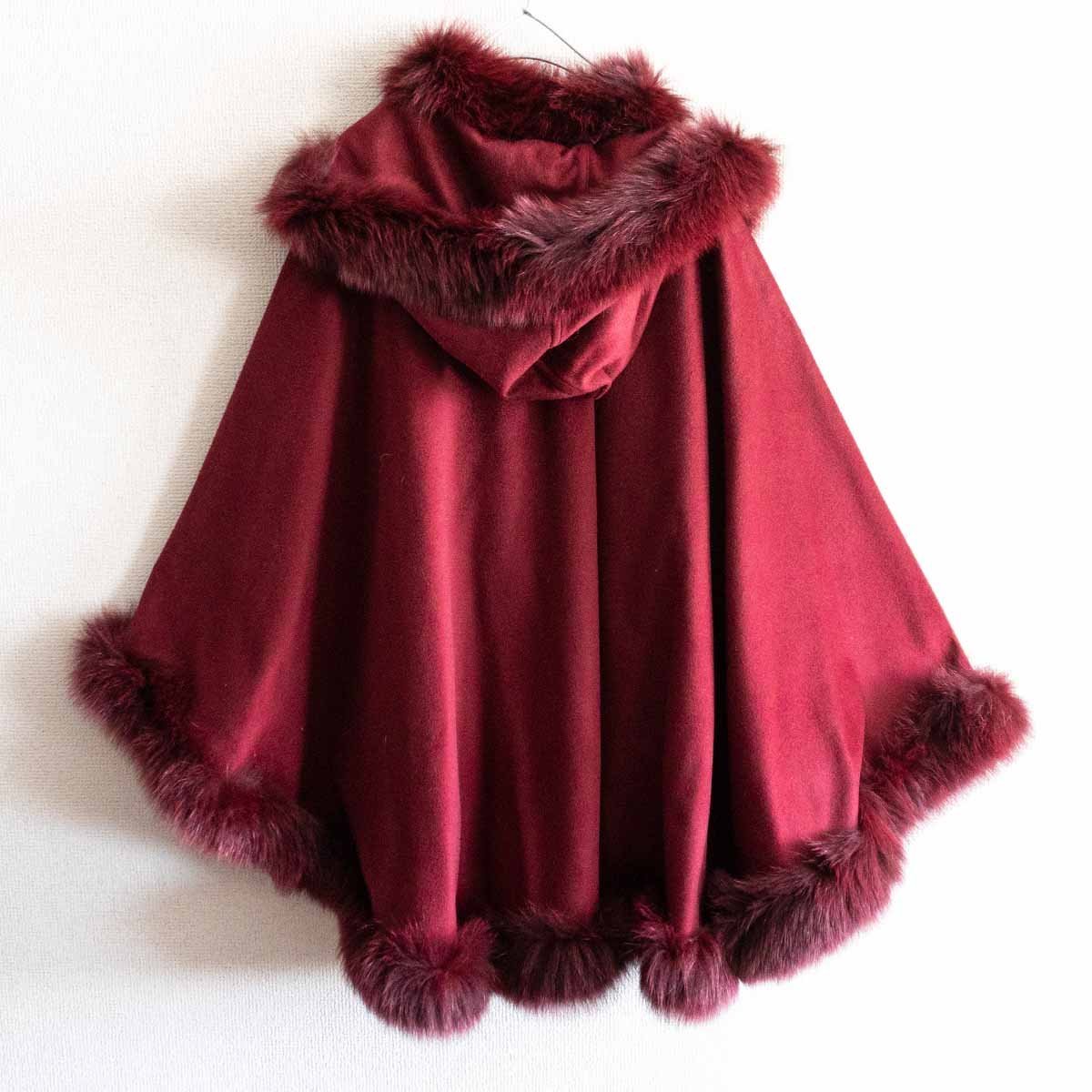 JEAN 【最高級】JEAN LOUIS SCHERRER【カシミヤ×フォックス ポンチョ